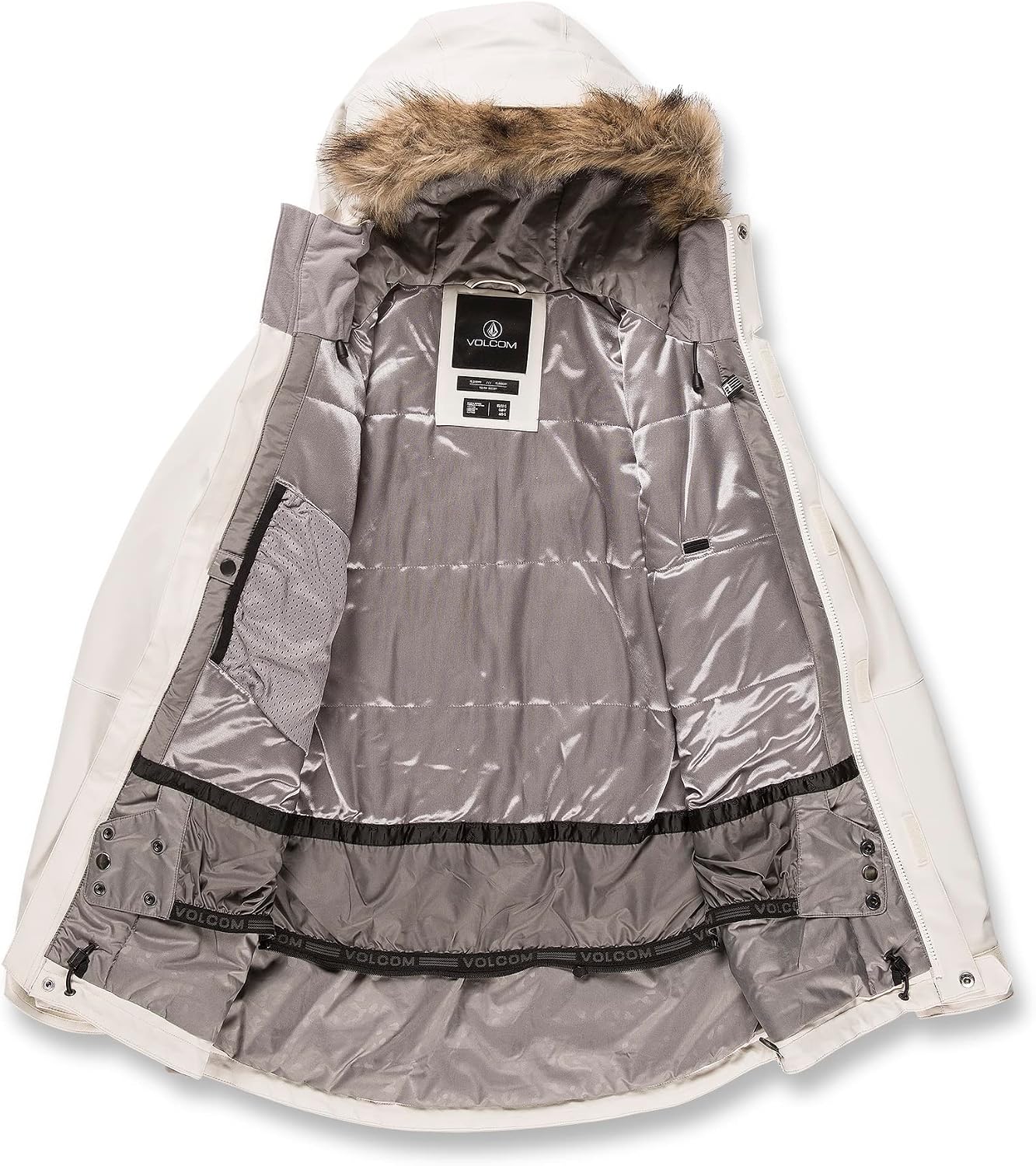 Volcom Women's Shadow Insulated Snowboard Ski Winter Hooded Jacket Off White S3