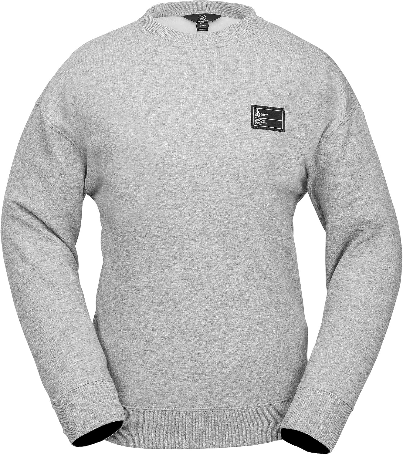 Volcom Women's Essential Crew Fleece Snowboard Winter Sweatshirt Heather Grey S5