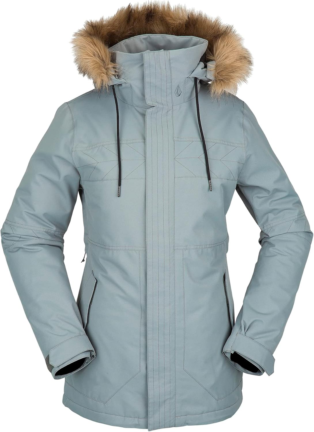 Volcom Women's Fawn Insulated Snowboard Ski Winter Hooded Jacket Green Ash S3