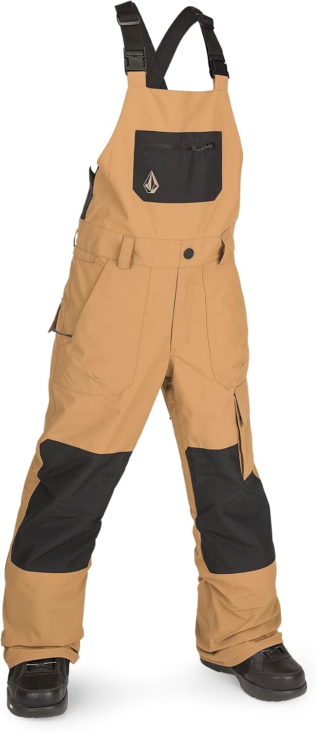 Volcom Boys' Youth Barkley Bib Overall Snowboard Pant Caramel S3