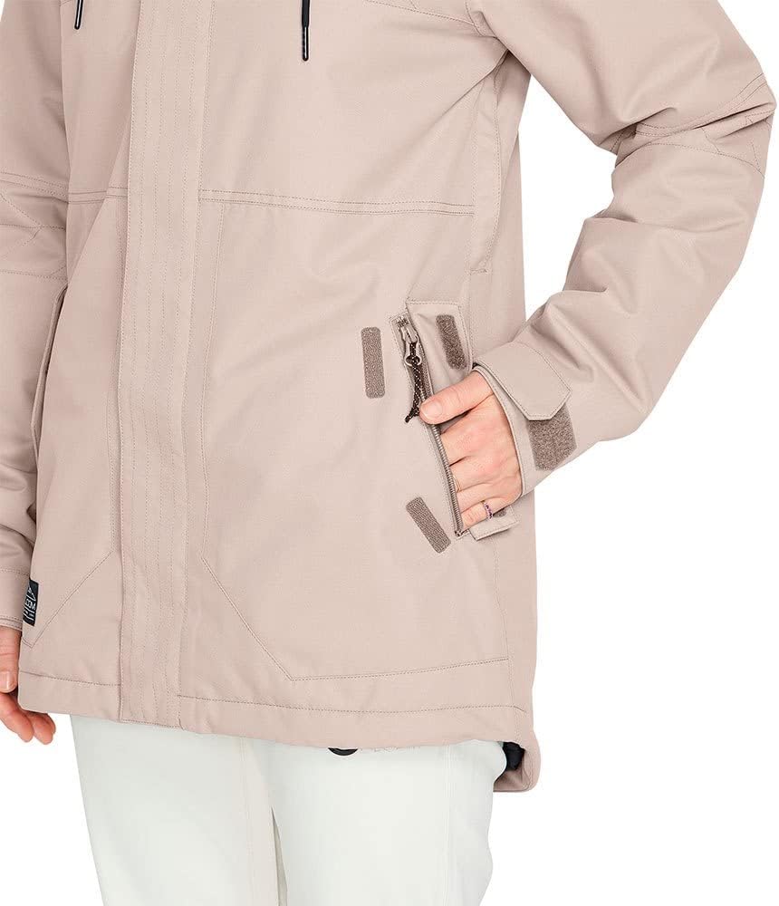 Volcom Women's Fawn Insulated Snowboard Ski Winter Hooded Jacket Sand S3