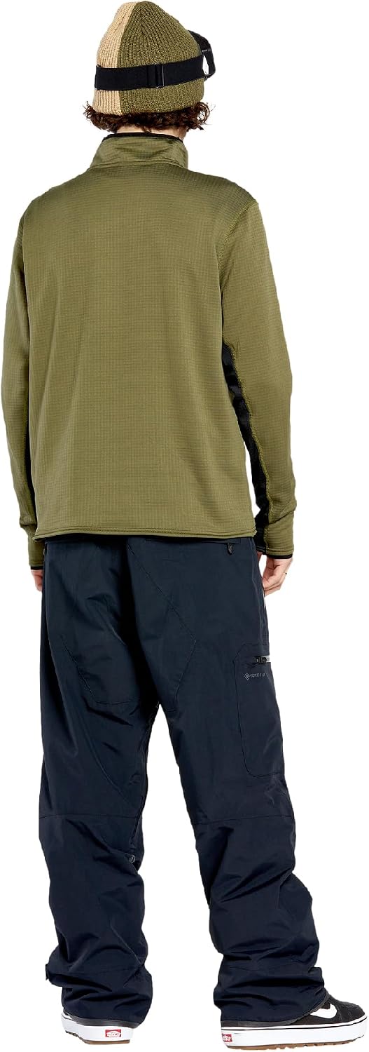 Volcom Men's Gridlock 14 Zip Mock Neck Snowboard Base Layer Fleece Sweatshirt Ivy S5